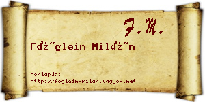 Föglein Milán névjegykártya