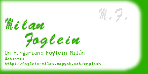 milan foglein business card